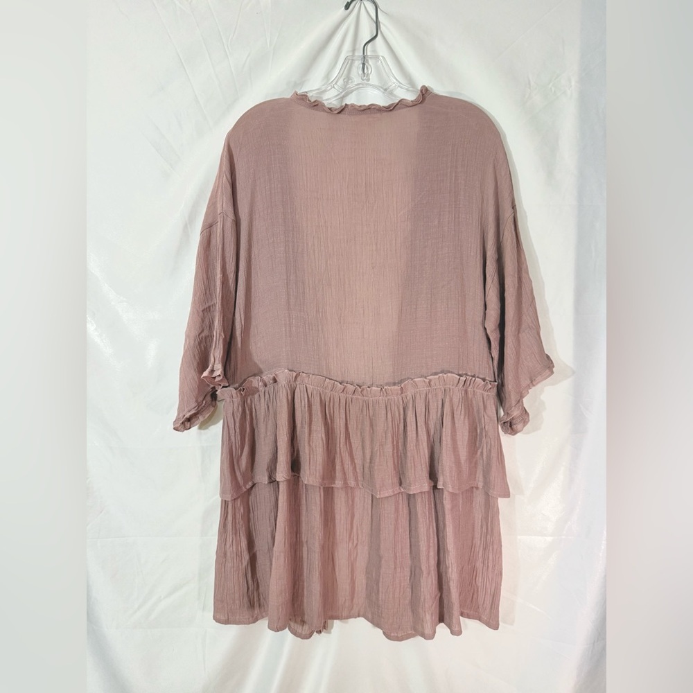 Sweet Generis Long Open Front Lightweight Ruffled Cardigan Kimono Size Medium - Picture 8 of 11